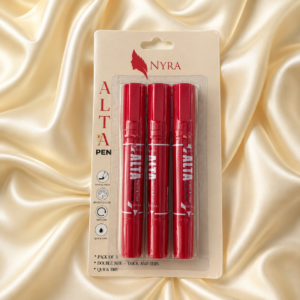 nyra quick dry red alta pen pack of 3 for bharatanatyam kuchipudi