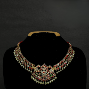 2 line mango burma necklace and pathagam pendant