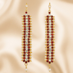 mattal ear chains with kemp stones