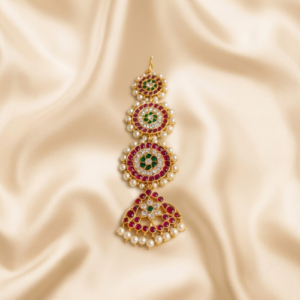 4 step bharatanatyam nethi chutti with kemp stones